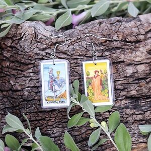 Miniature Tarot Card Earrings, Mini Tarot Reading Jewelry RANDOMLY CHOICE